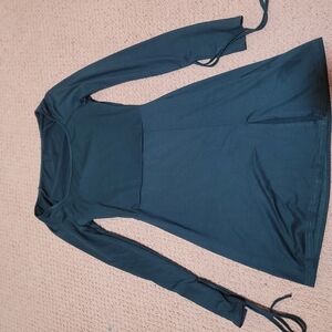 Elegant Long Sleeve Dress in Dark Green